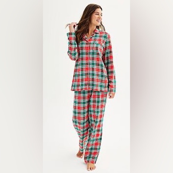 NIP KOHLS Jammies for Families 2 Pc Women’s Flannel Pajama Set Sz Medium $44 - Picture 3 of 3